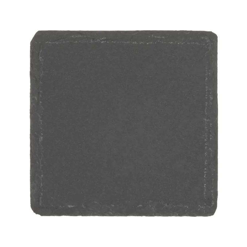 Natural Slate Stone Coaster Square Padded Feet - 4 x 4 in - product view 2