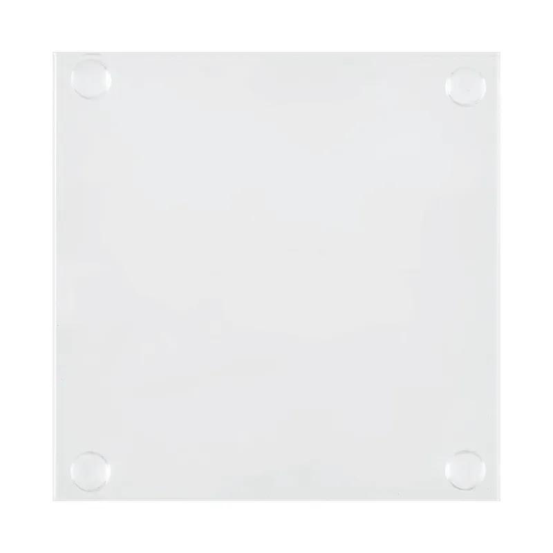 Square Glass Coaster Rubber Feet Laser Etched - 3.5 x 3.5 in - product view 2