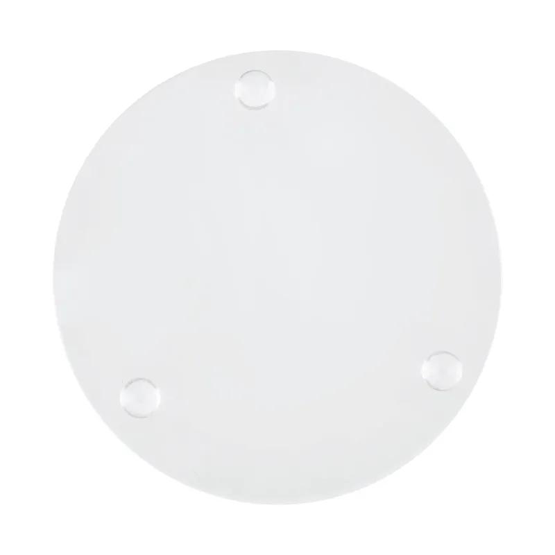 Round Glass Coaster Rubber Feet Laser Etched - 3.5 in Dia - product view 2