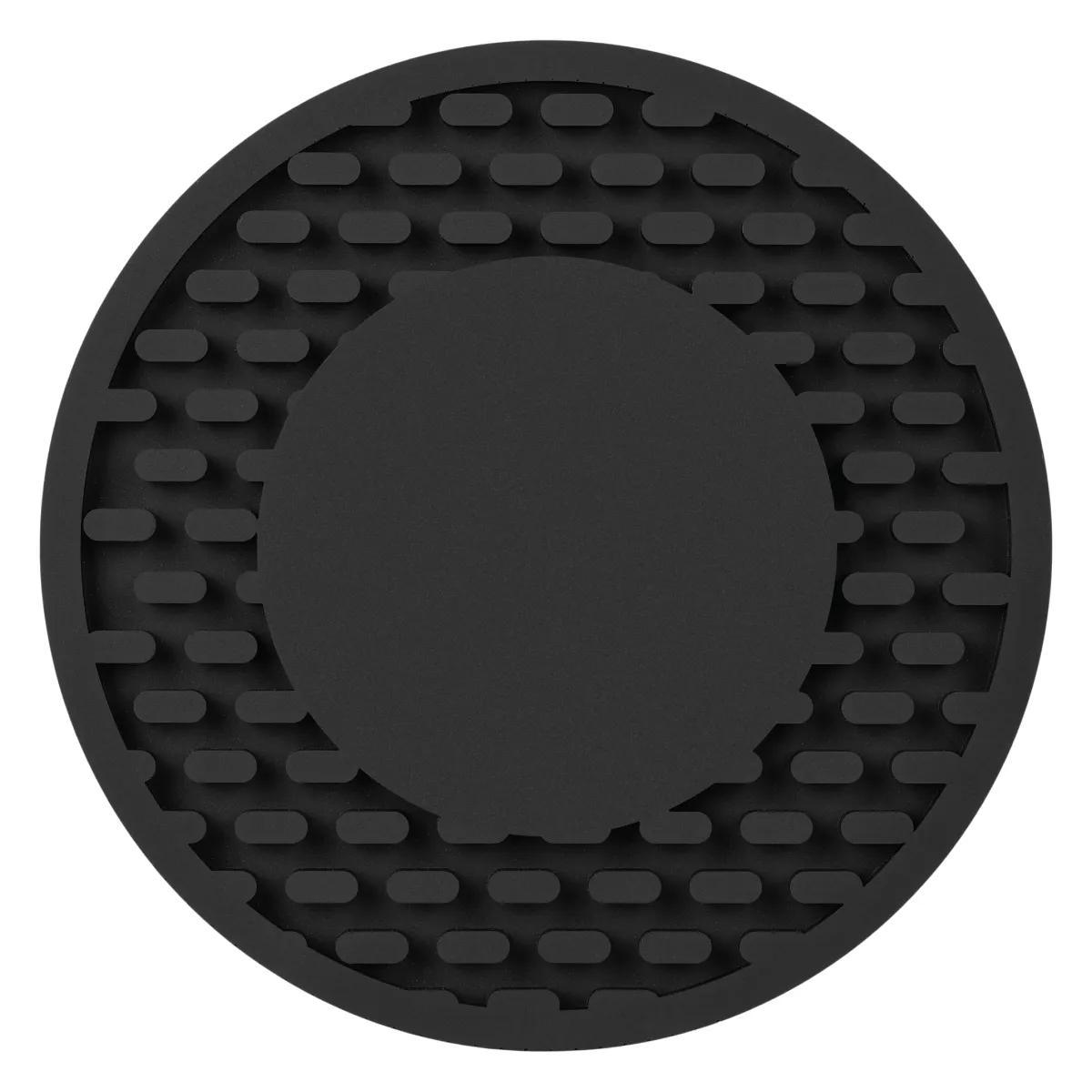 Heavy Duty PVC Rubber Coaster Non-Slip Grooves - 4 in Dia - product view 2