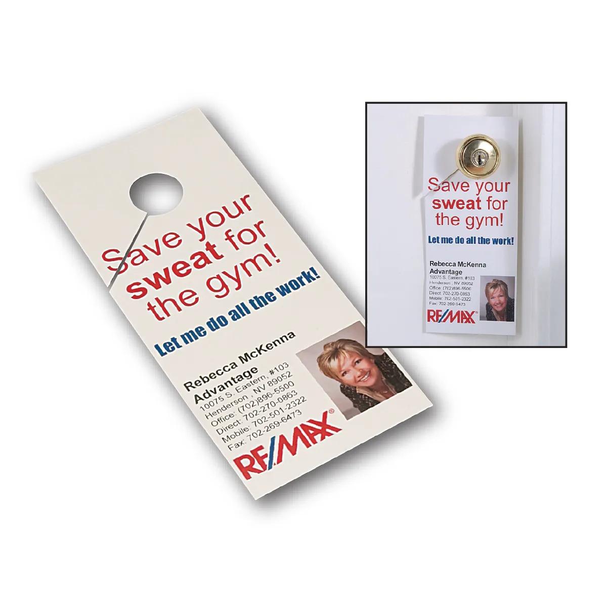 Door Hanger Card Glossy 11pt Cover Stock Hotel Real Estate - 9 x 4 in