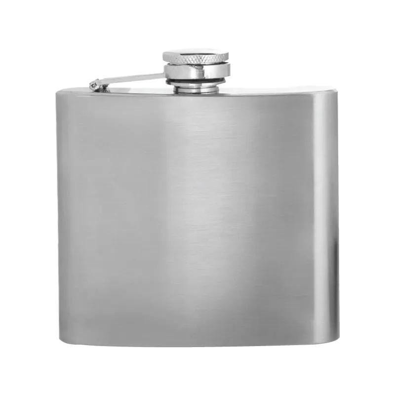 Stainless Steel Hip Flask Hinged Cap Laser Engraved - 5 oz - product view 2