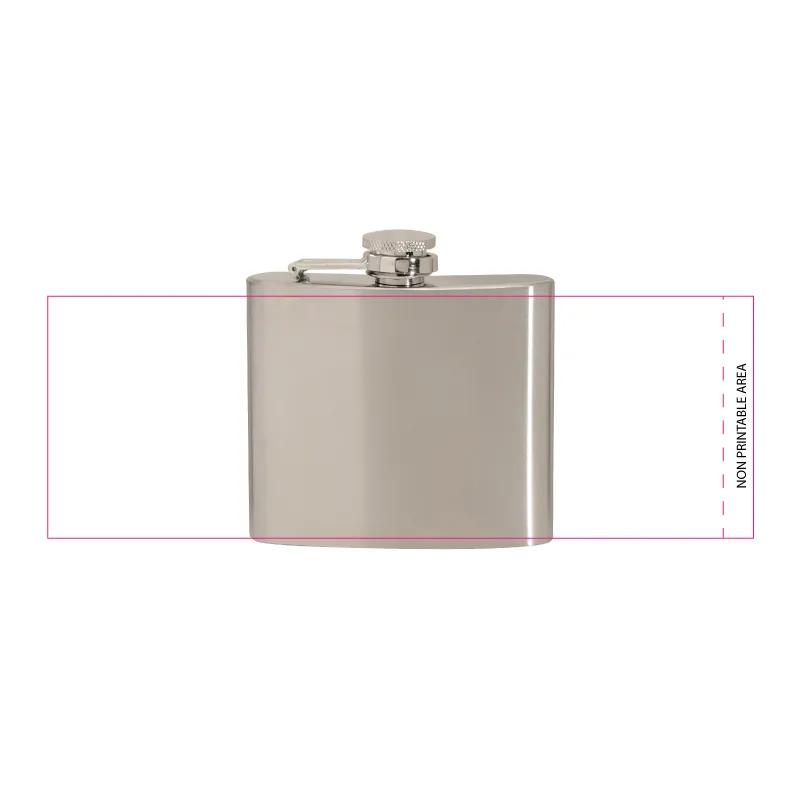 Full Color Hip Flask Stainless Steel CMYK Wrap Print - 5 oz - product view 2