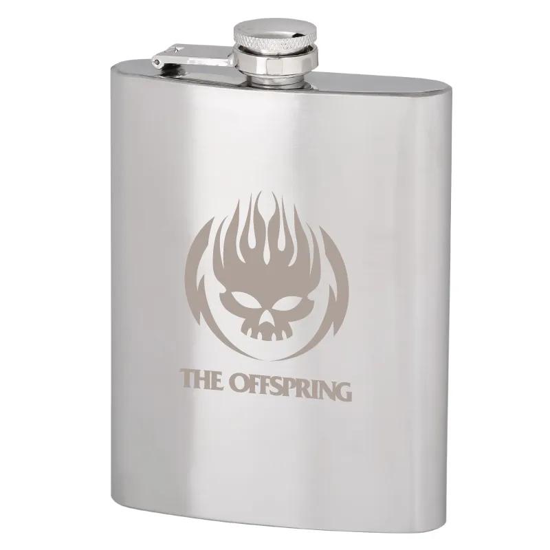 Stainless Steel Hip Flask Brushed Hinged Cap Large - 8 oz