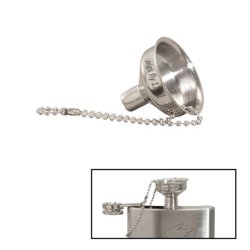 Flask Funnel Stainless Steel Mini with Chain - 1 1/4 x 1 1/2 in