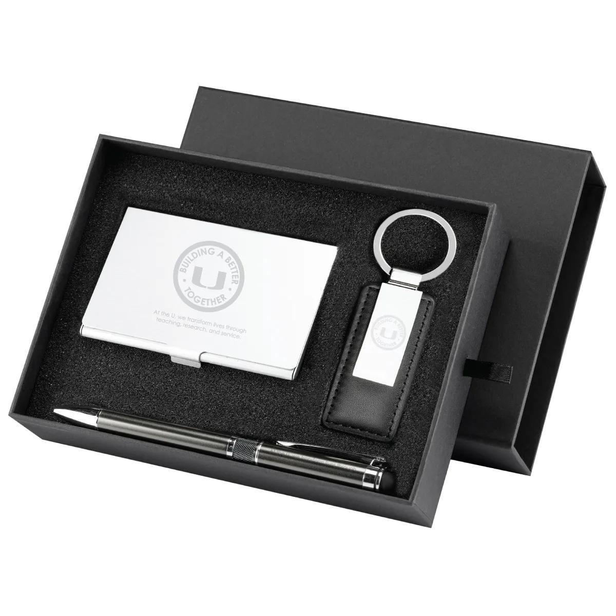Business Card Holder Pen Keyring Gift Set Embassy - 6 7/8 x 5 1/4 in