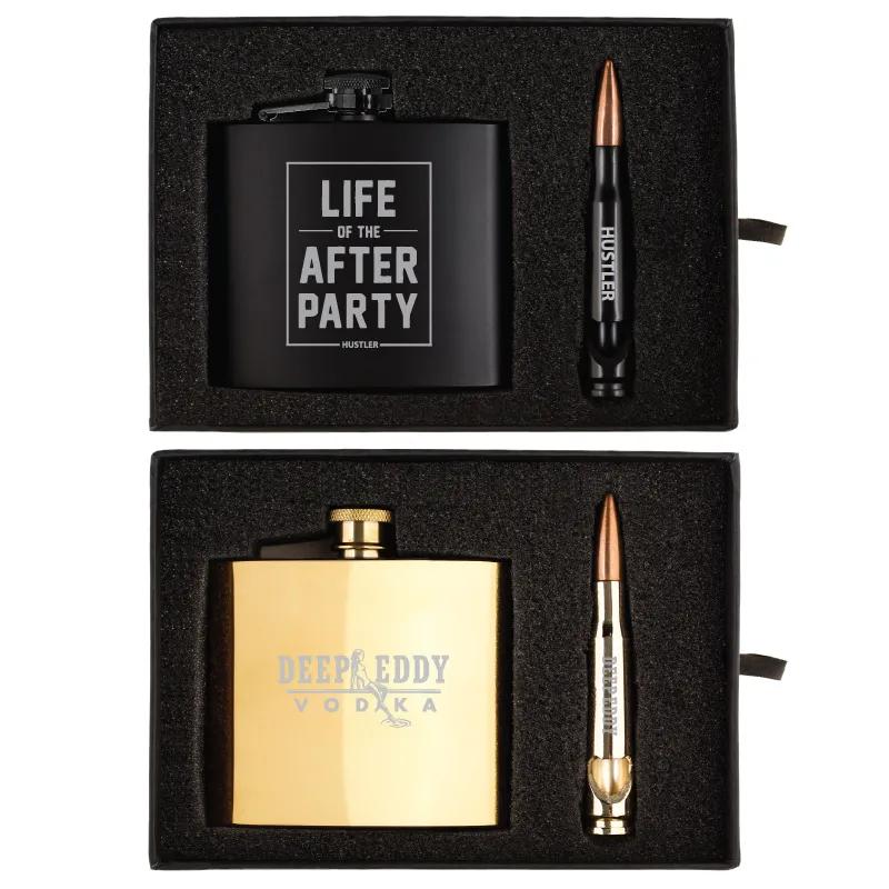 Tactical Flask Bullet Opener Gift Set Stainless - 5 oz