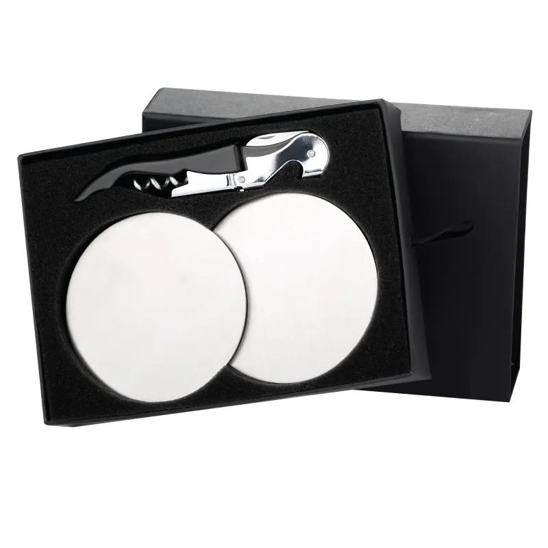 Corkscrew Coaster Gift Set Haydin Stainless Steel - product view 2