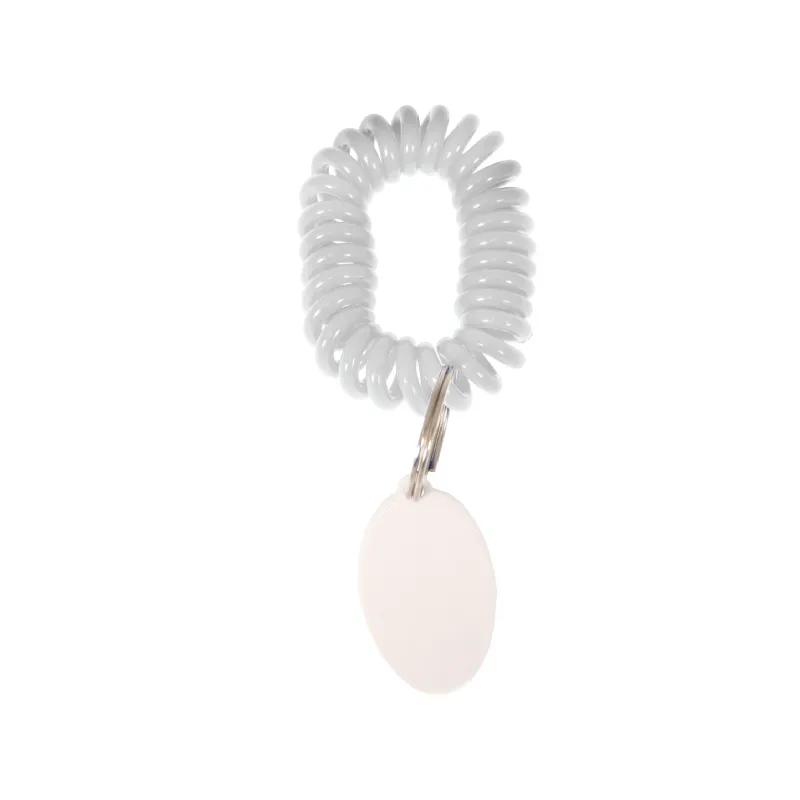 PVC Wrist Coil Bracelet with Tag Keyring Stretchy - 1 x 4 in - product view 2