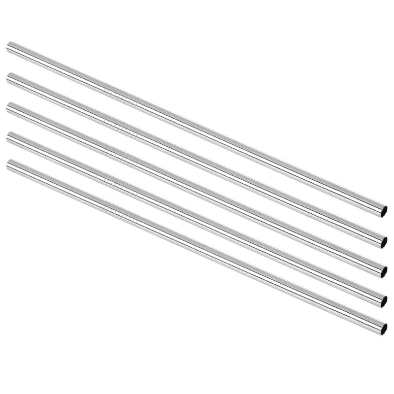 Stainless Steel Drinking Straws with Cleaning Brushes - 4 x 10 in (5 Pack) - product view 2