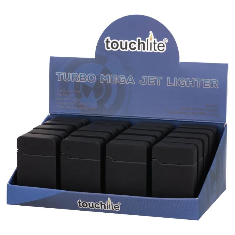 Flat Turbo Jet Lighter Blue Flame Rubberized - 2.5 in - product view 3