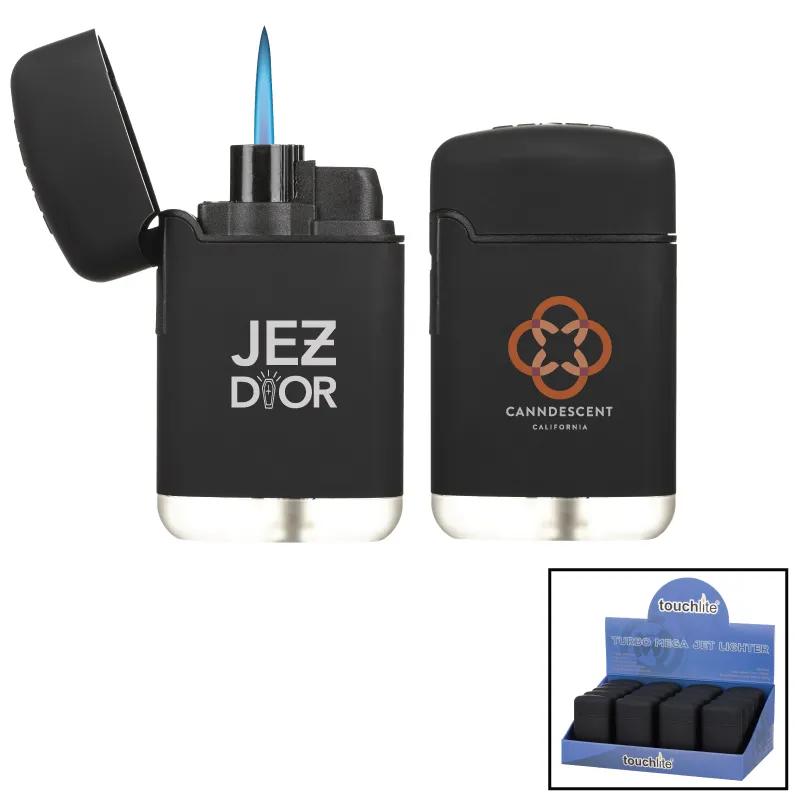 Turbo Jet Lighter Blue Flame Rubberized Matte - 2.6 in