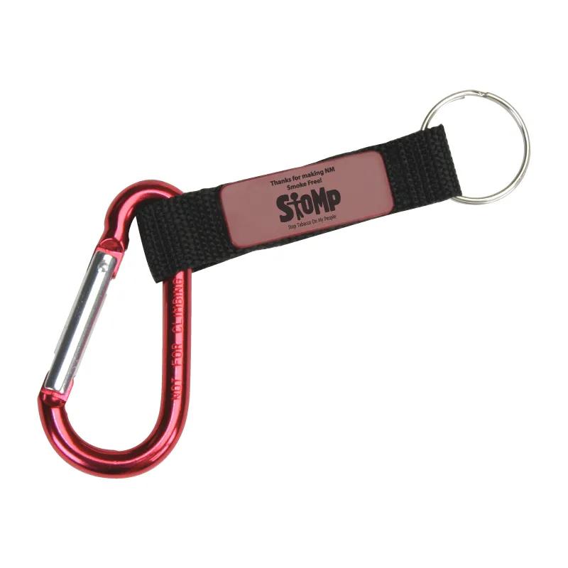 Anodized Carabiner Keyring with Nylon Tag - 6 in