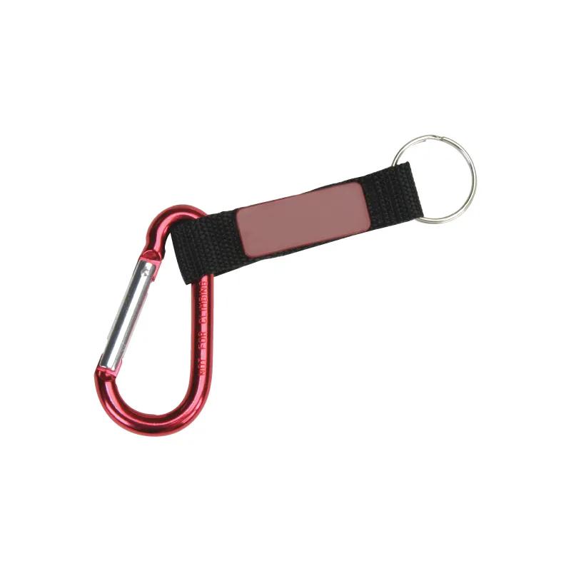 Anodized Carabiner Keyring with Nylon Tag - 6 in - product view 2