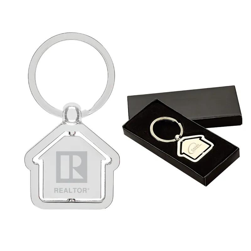 House Shaped Keyring Spinning Center Plate - 1.4 in