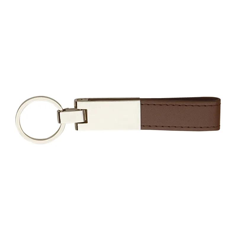 Leather Silver Keyring Synthetic Strap Latch - 3.6 in - product view 3