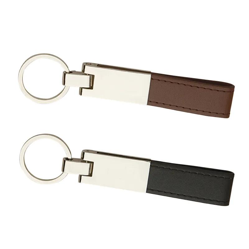 Leather Silver Keyring Synthetic Strap Latch - 3.6 in - product view 4