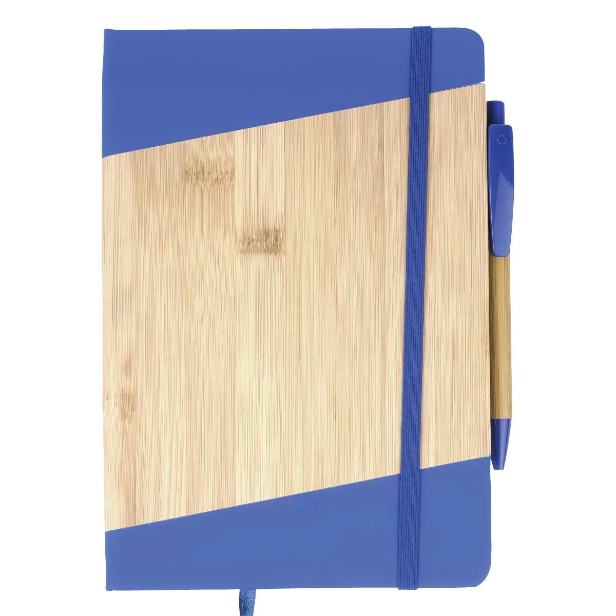Bamboo Journal Notebook with Pen Elastic Strap - 5.88 x 8.25 in - product view 3