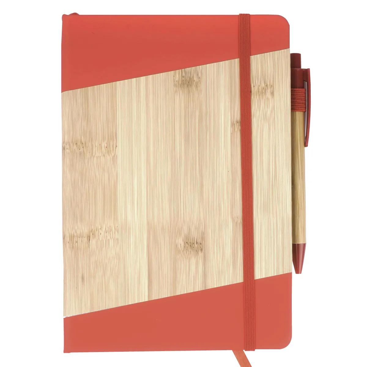 Bamboo Journal Notebook with Pen Elastic Strap - 5.88 x 8.25 in - product view 4