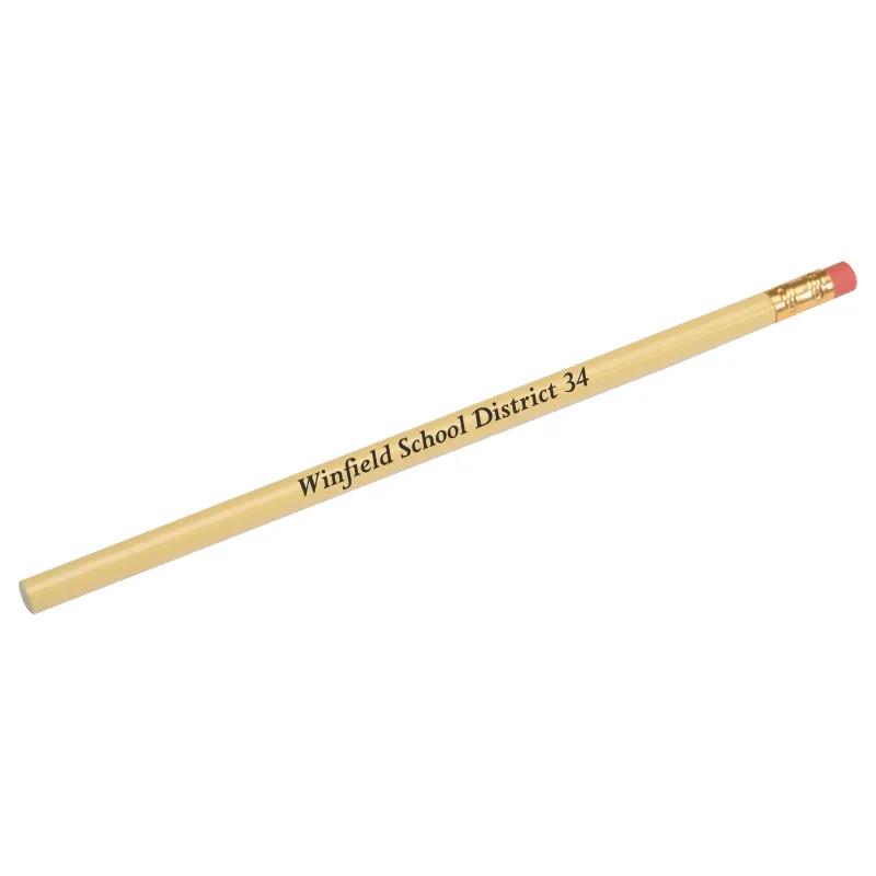 Round Wooden Pencil No. 2 Brass Ferrule - 7.5 in