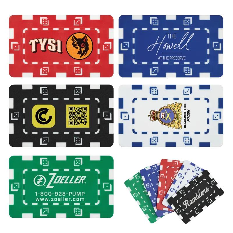 Rectangular Poker Chip Plaque European Style - 2.88 x 1.75 in