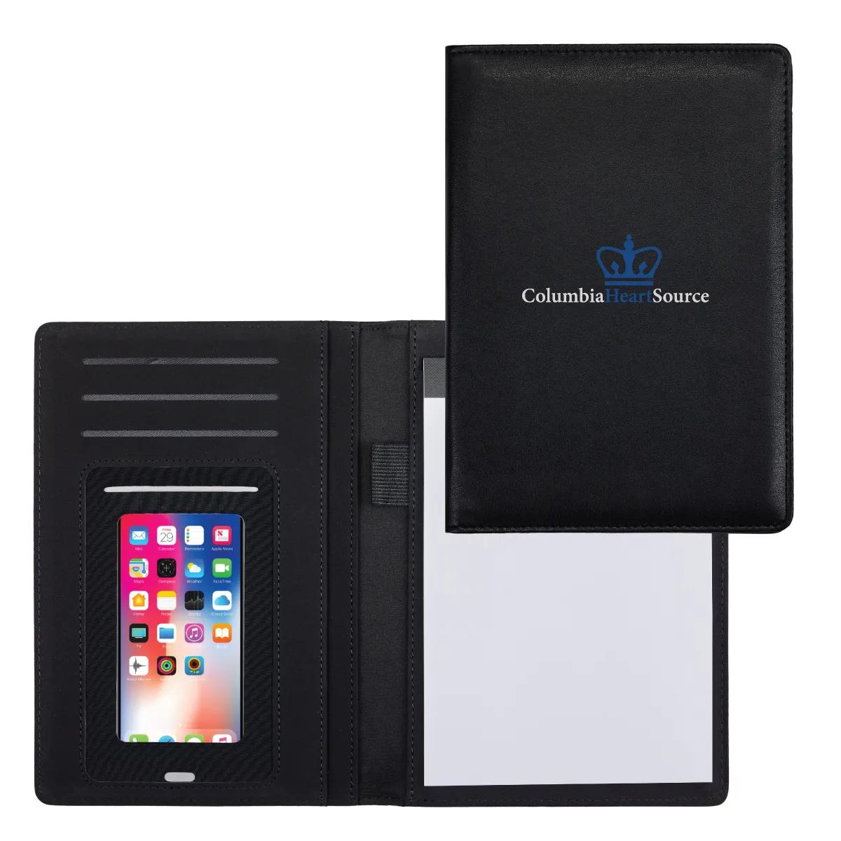 Padfolio with Touch Screen Phone Sleeve Notepad - 9.5 x 6.75 in