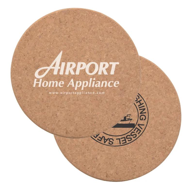 Round Cork Trivet Heat Resistant Compressed - 7 in Dia