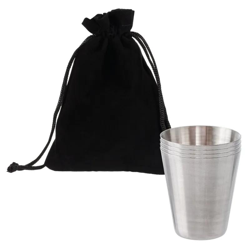 Stainless Steel Shot Glass Set Brushed Finish - 1 oz (4 Pack) - product view 2