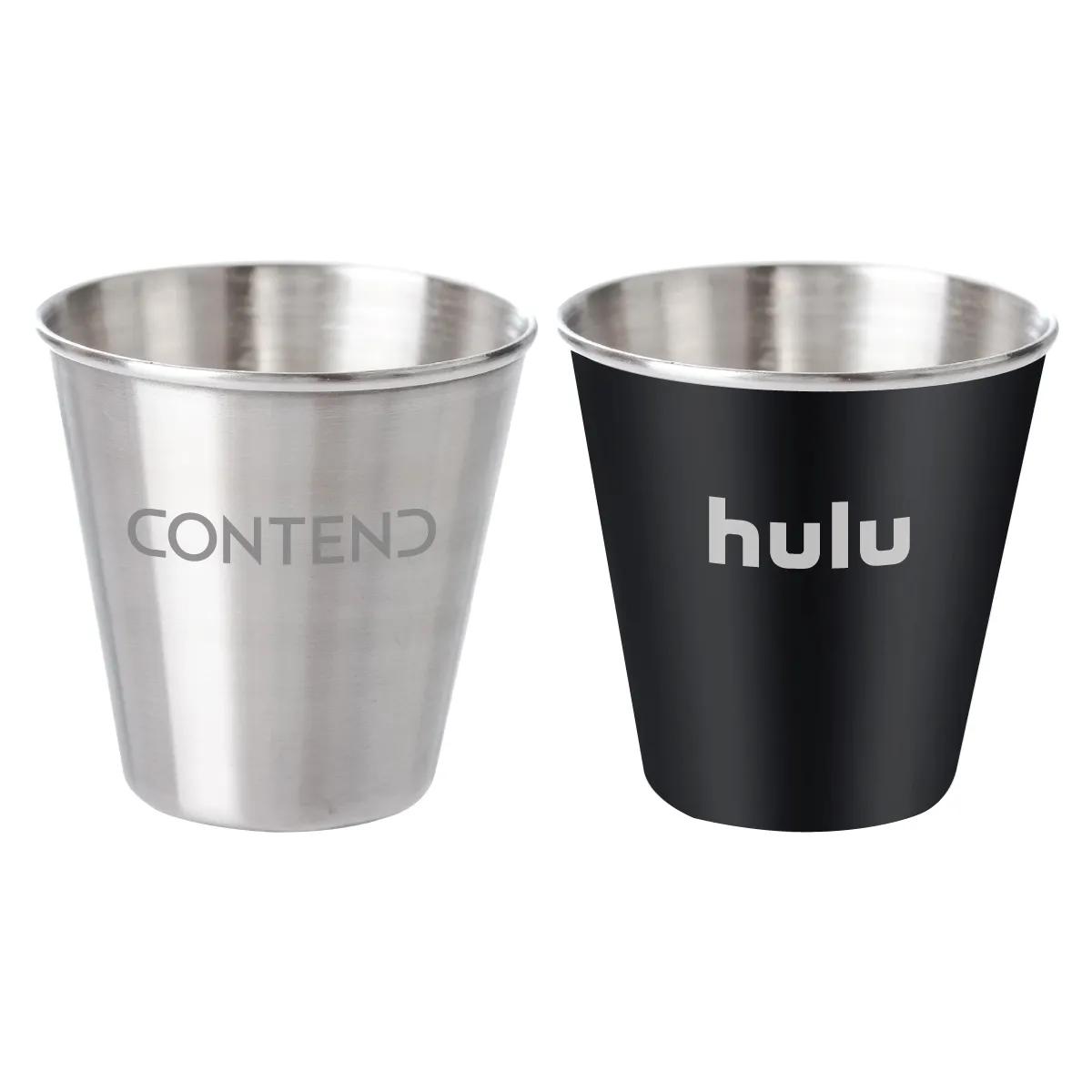 Stainless Steel Shot Glass Cup Brushed Stackable - 2 oz