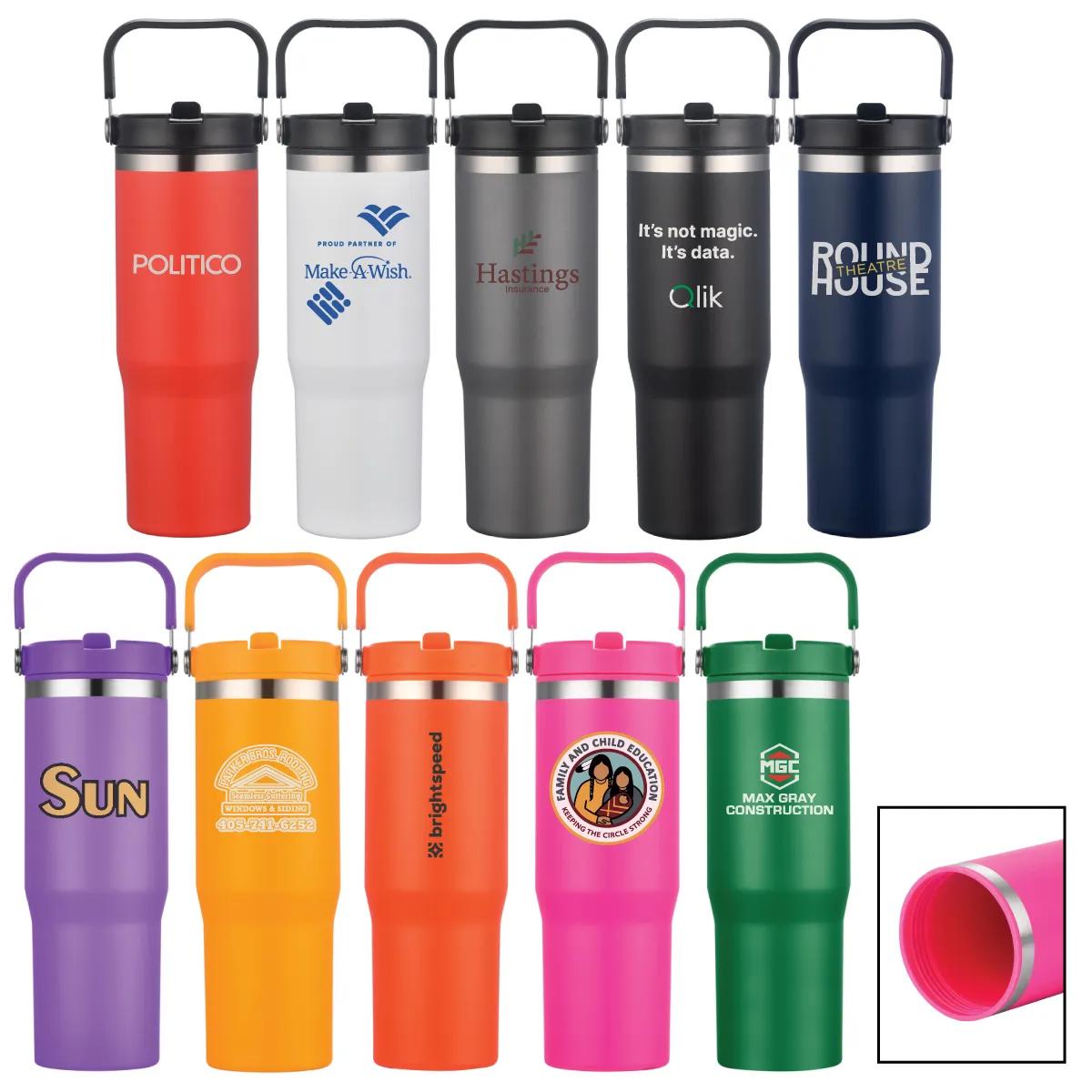 Insulated Tumbler with Handle Double Wall - 30 oz