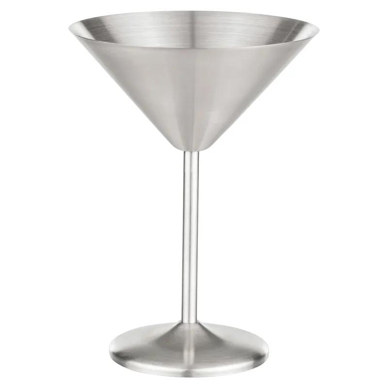 Stainless Steel Martini Glass Stemmed Brushed - 10 oz - product view 2