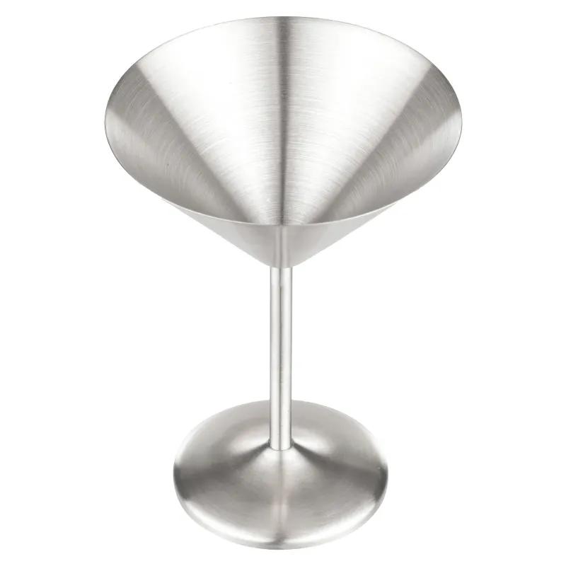 Stainless Steel Martini Glass Stemmed Brushed - 10 oz - product view 3