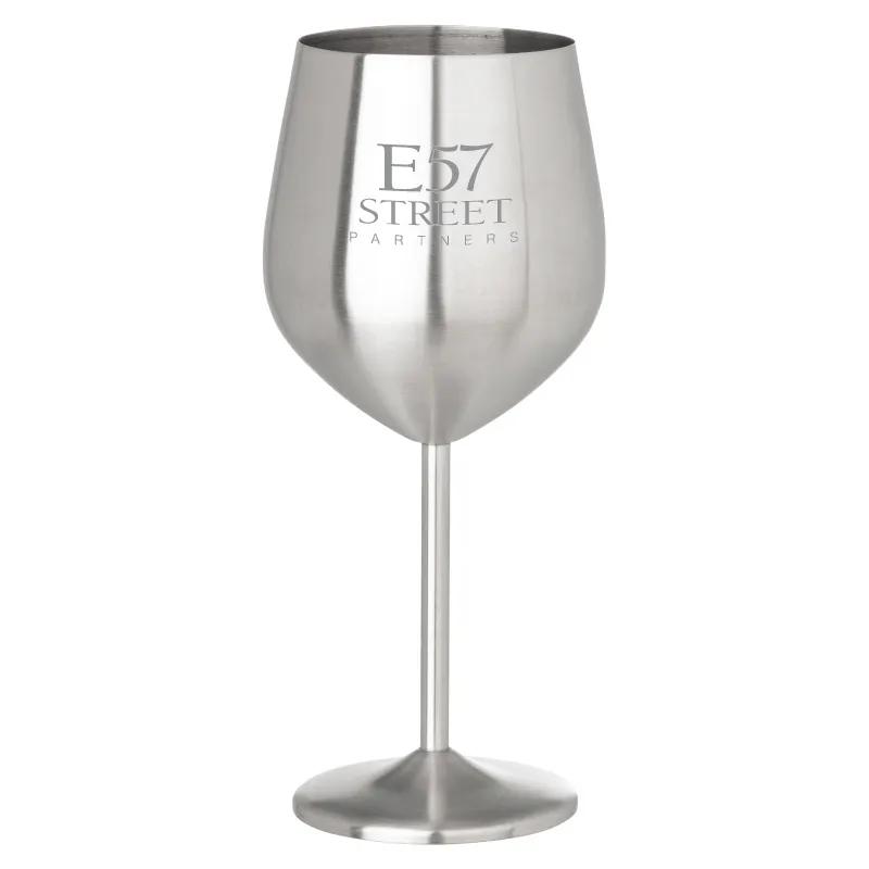 Stainless Steel Wine Glass Stemmed Brushed - 18 oz