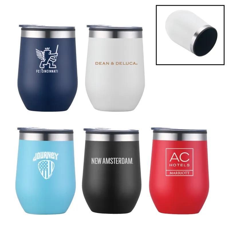 Stemless Wine Glass Double Wall Steel Liner - 12 oz