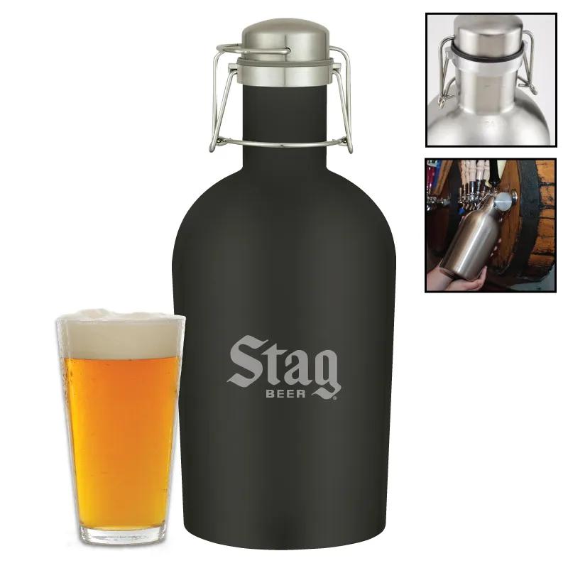 Beer Growler Jug Steel Flip Top Passivated - 64 oz