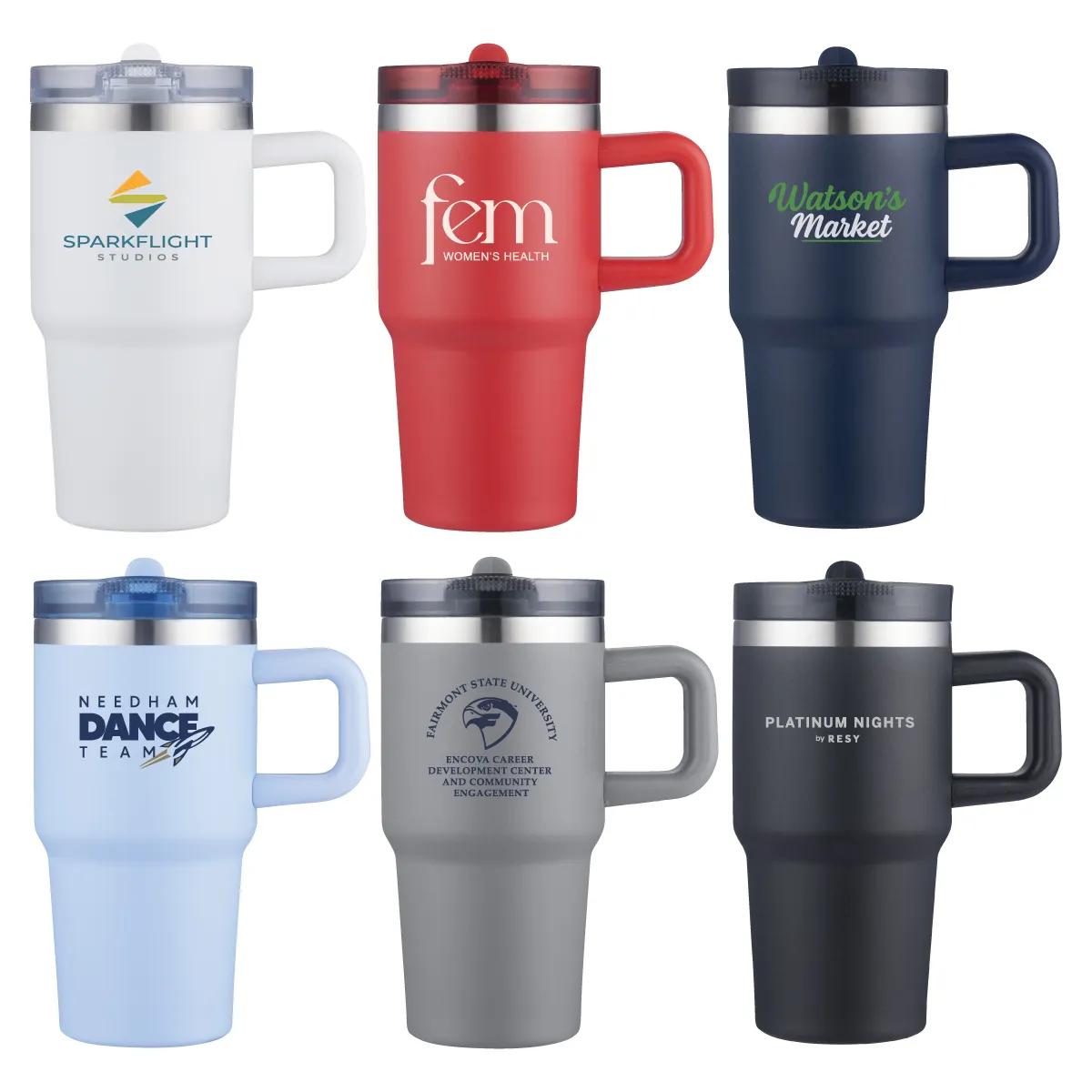 Insulated Tumbler Handle Straw Lid Copper Lined - 20 oz