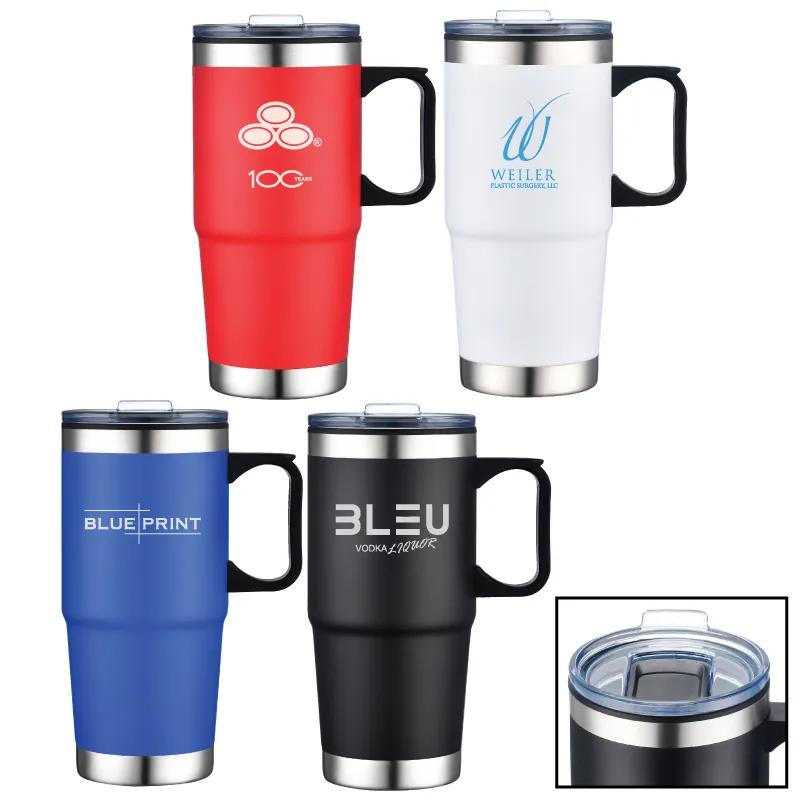 Travel Mug Double Wall Insulated with Handle - 24 oz