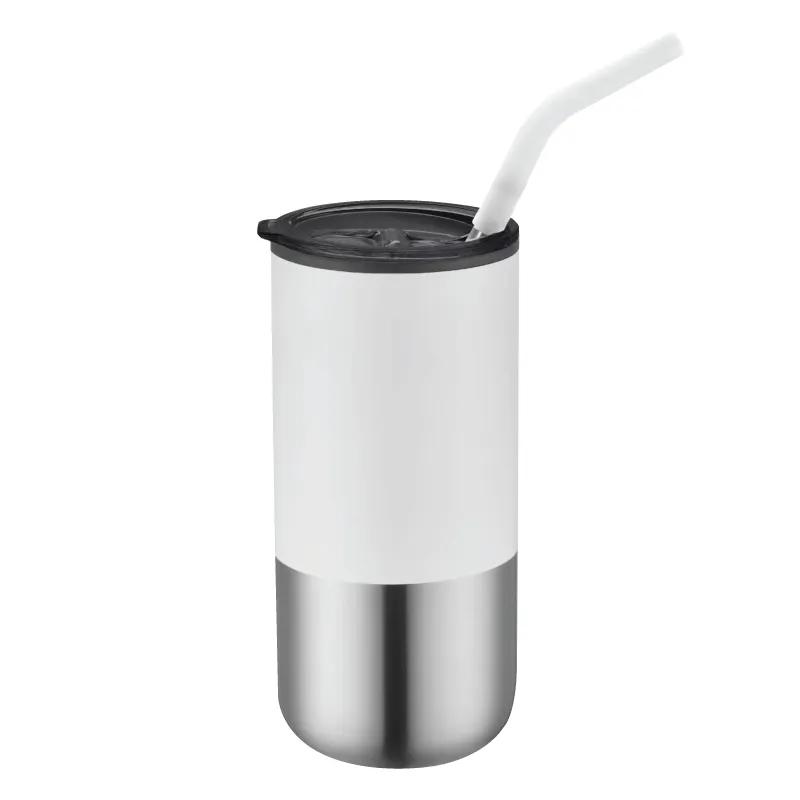 Stainless Steel Tumbler with Silicone Tip Straw - 18 oz - product view 2