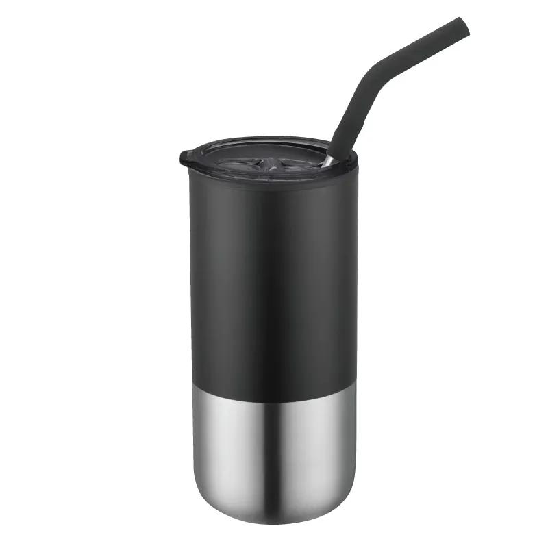 Stainless Steel Tumbler with Silicone Tip Straw - 18 oz - product view 3