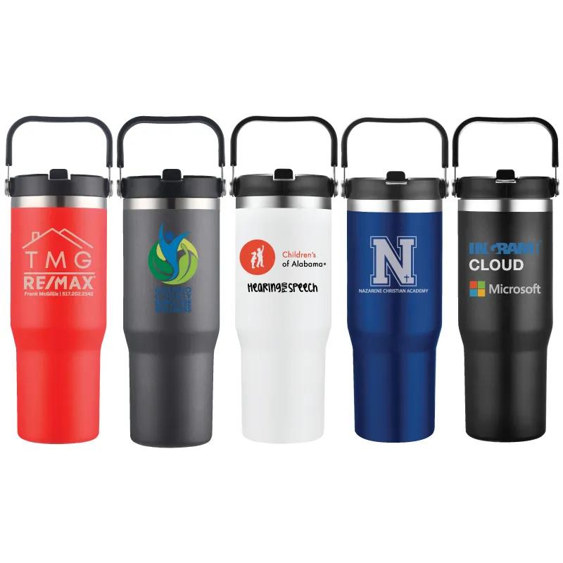 Vacuum Insulated Tumbler with Handle Powder Coat - 30 oz