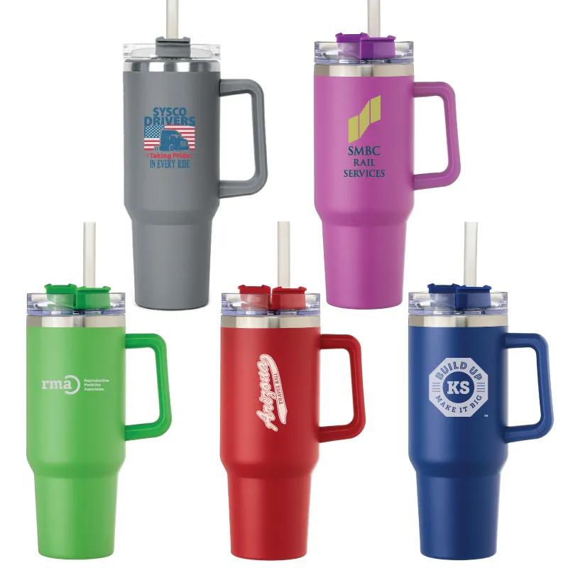 Bright Color Vacuum Tumbler with Handle Steel - 40 oz