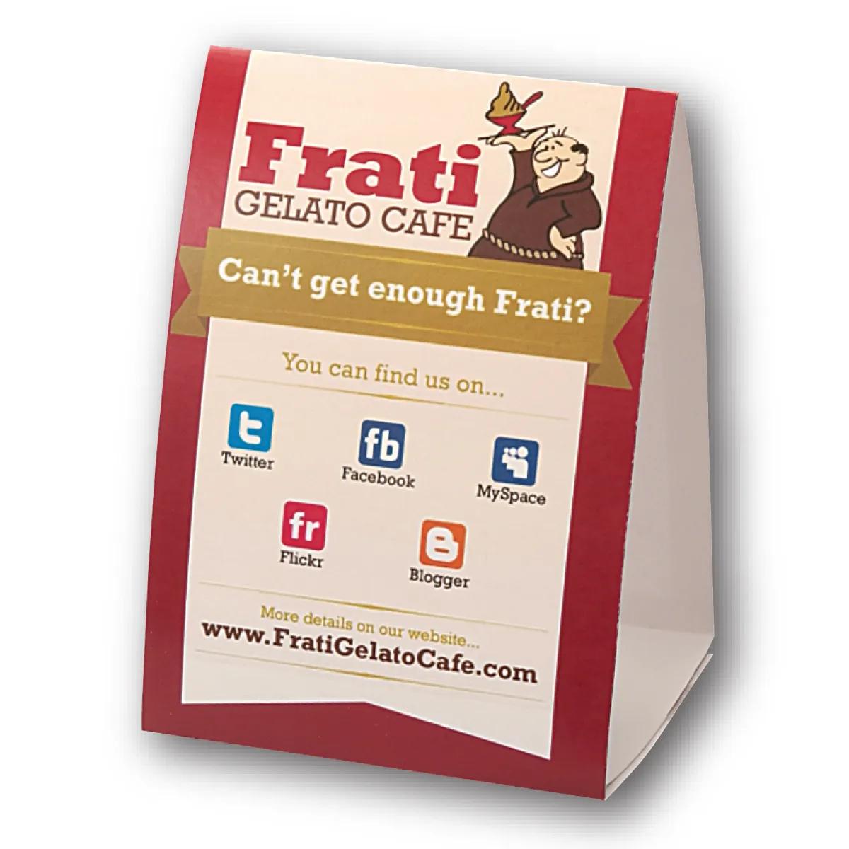 Table Tent Glossy Cover Stock Full Bleed Print - 5.5 x 3.4 in