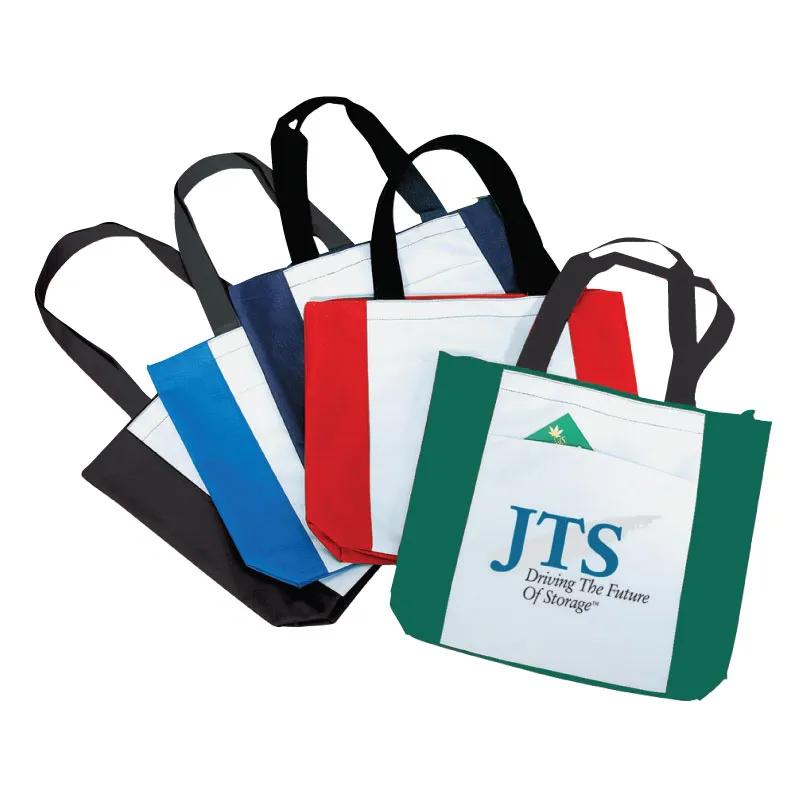 Custom Tote Bag 600D Polyester Zippered Gusset - 16.5 x 14 in