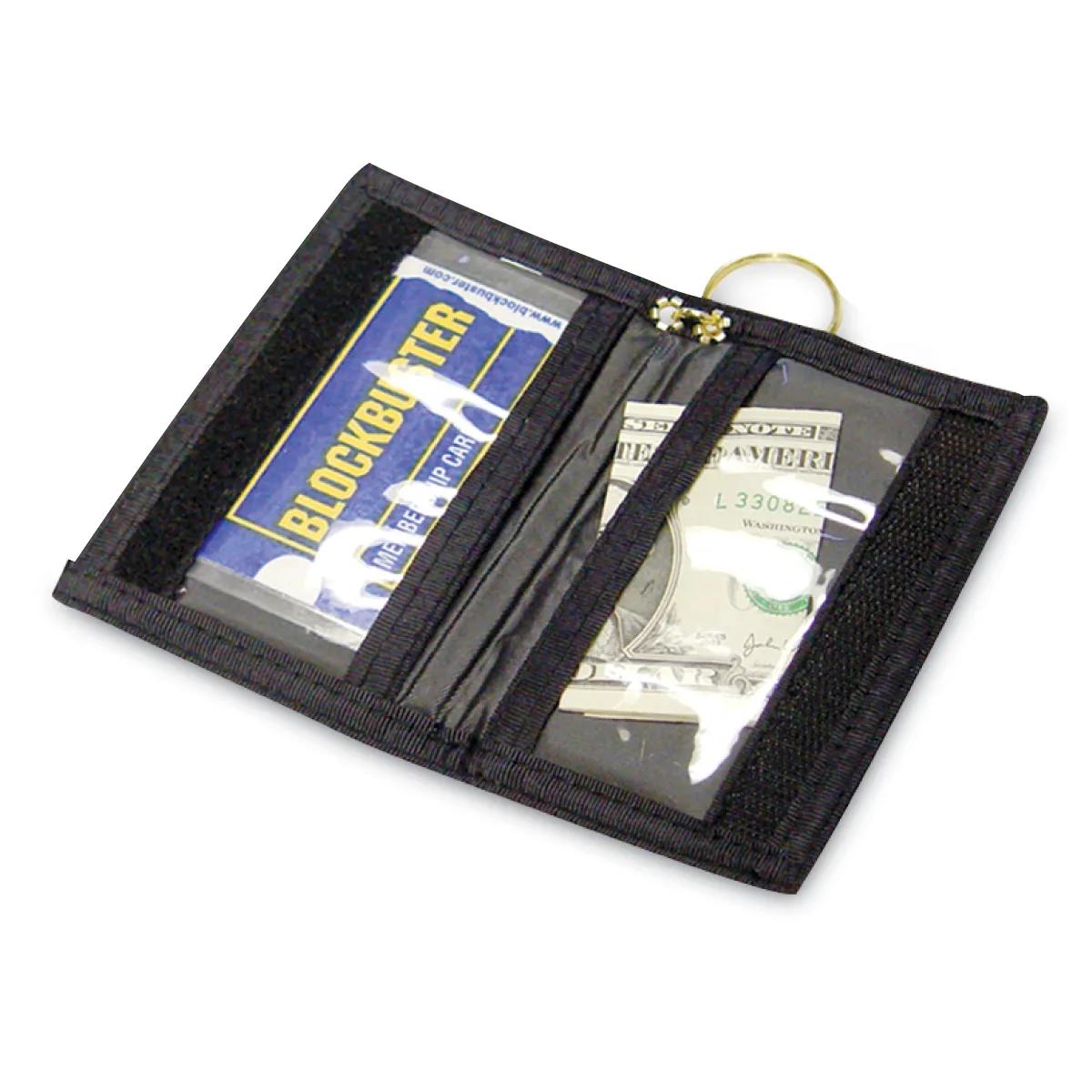 Keyring Wallet Nylon Clear Pockets Hook Loop - 4.5 x 3 in - product view 5