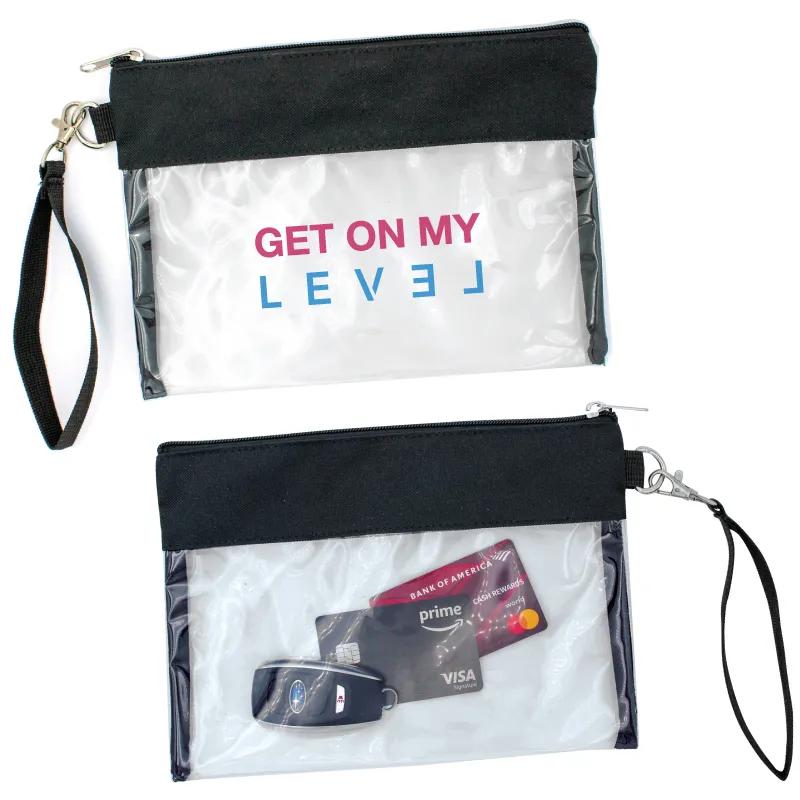 Clear Wristlet Wallet PVC Stadium Approved - 10 x 7 in