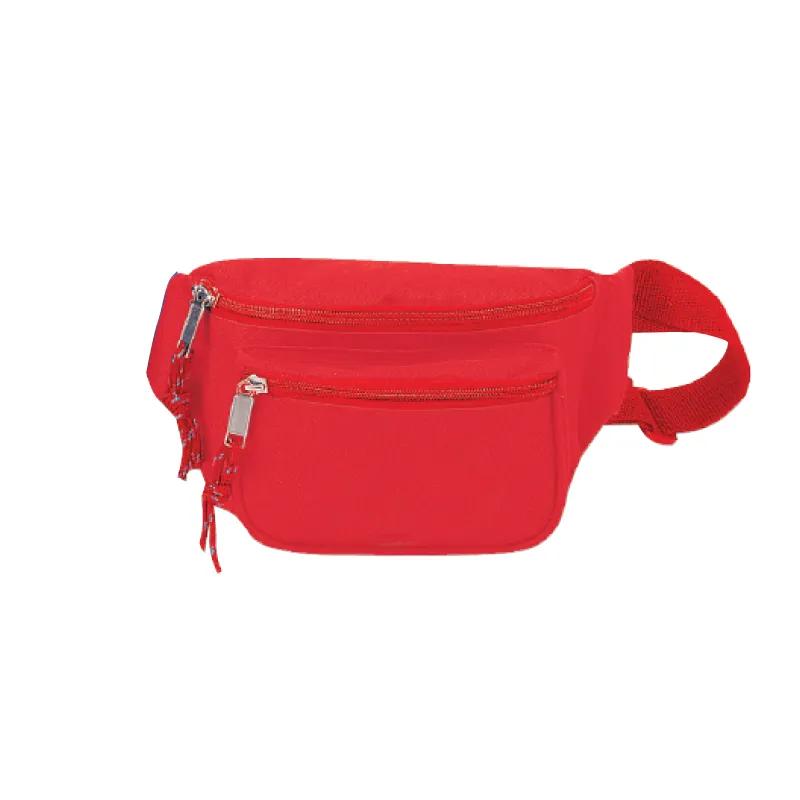 Fanny Pack Triple Zipper 600D Polyester - 8 x 4 x 3 in - product view 3