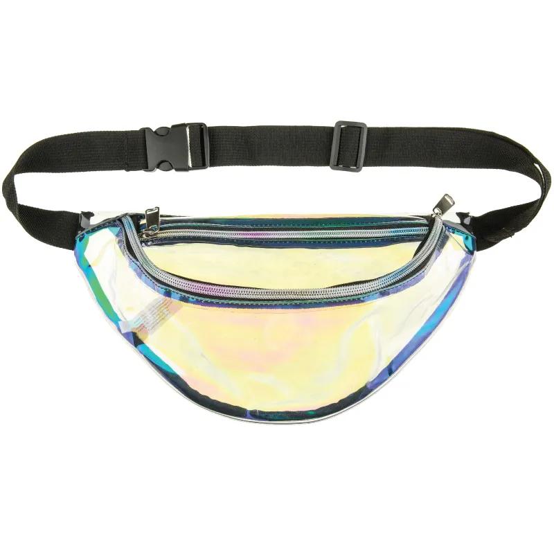 Holographic Fanny Pack Reflective Clear PVC - 12.5 x 7 x 4 in - product view 2