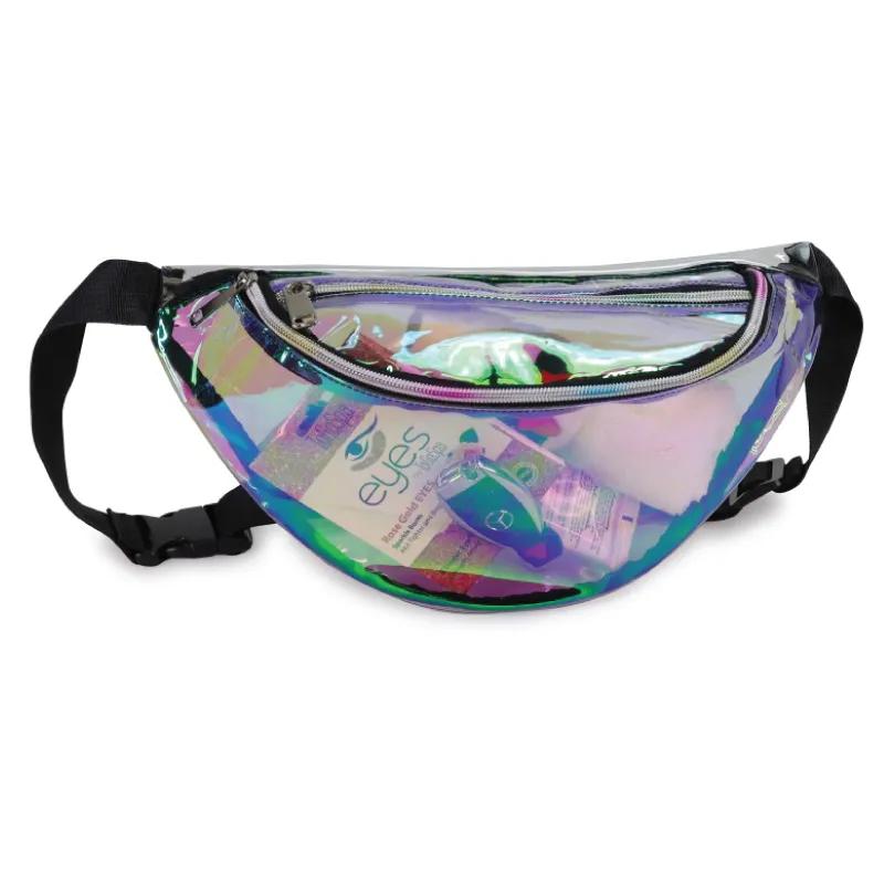 Holographic Fanny Pack Reflective Clear PVC - 12.5 x 7 x 4 in - product view 3