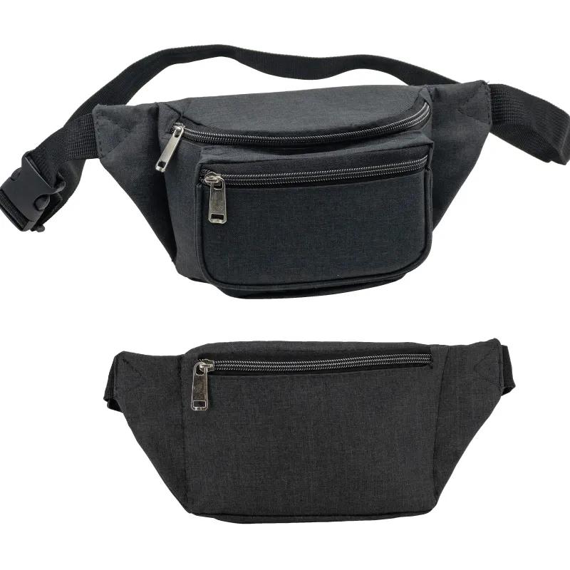 Compact Heather Fanny Pack Triple Zipper - 8 x 5 x 3 in - product view 5