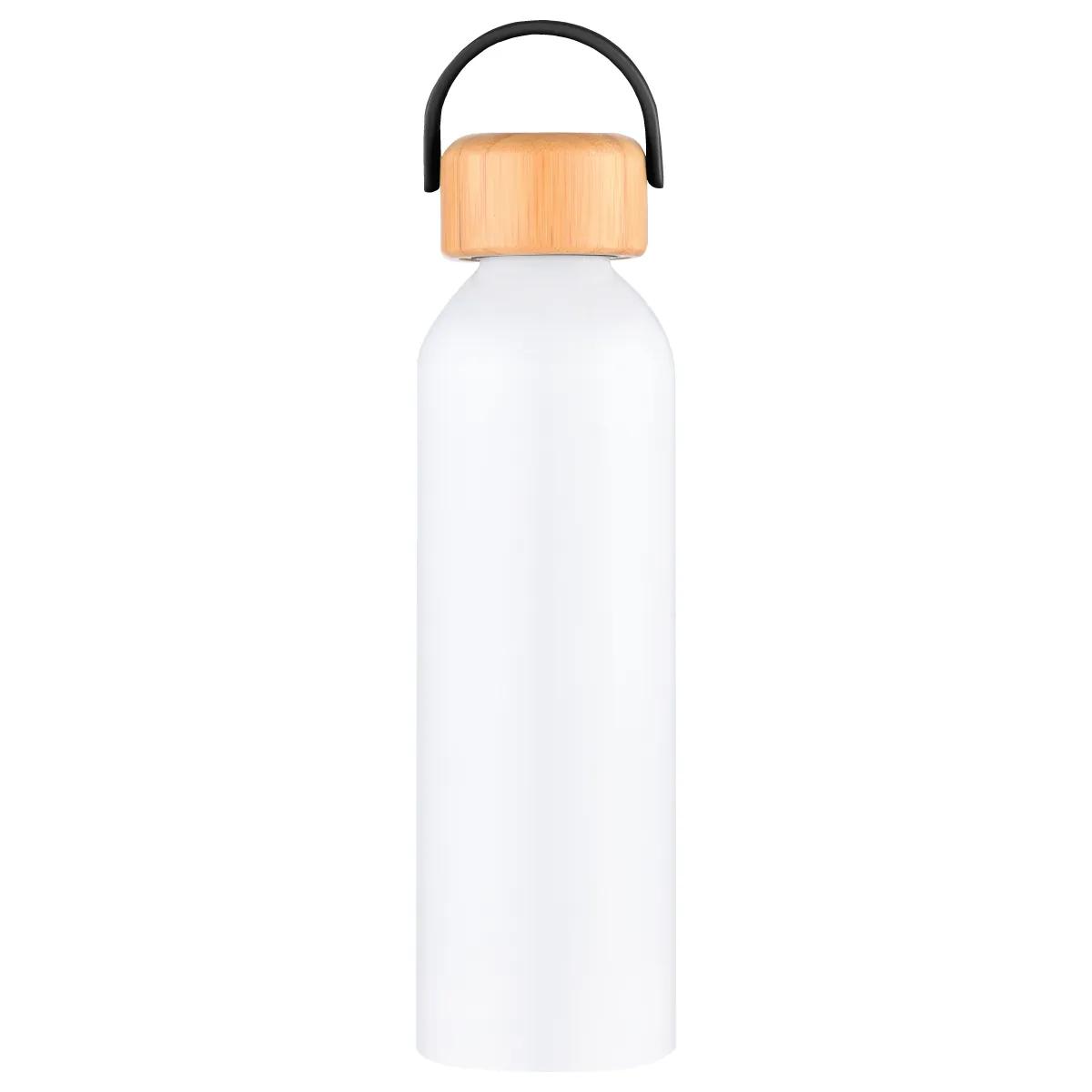 Aluminum Water Bottle Bamboo Lid Recycled - 24 oz - product view 2